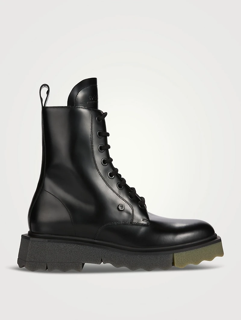 Leather Sponge Lace-Up Boots