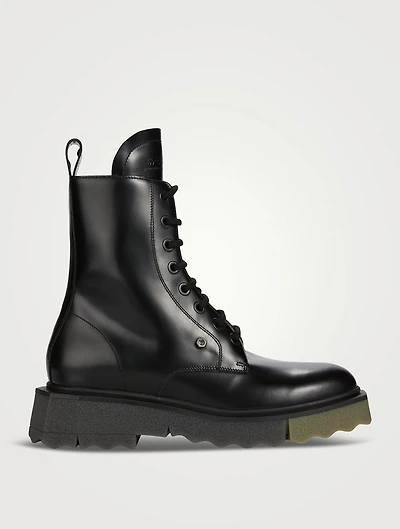 Leather Sponge Lace-Up Boots
