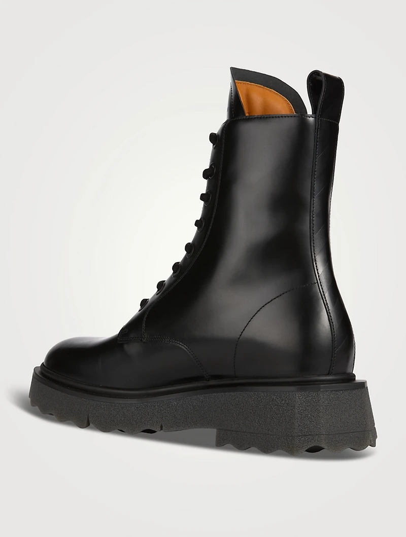 Leather Sponge Lace-Up Boots