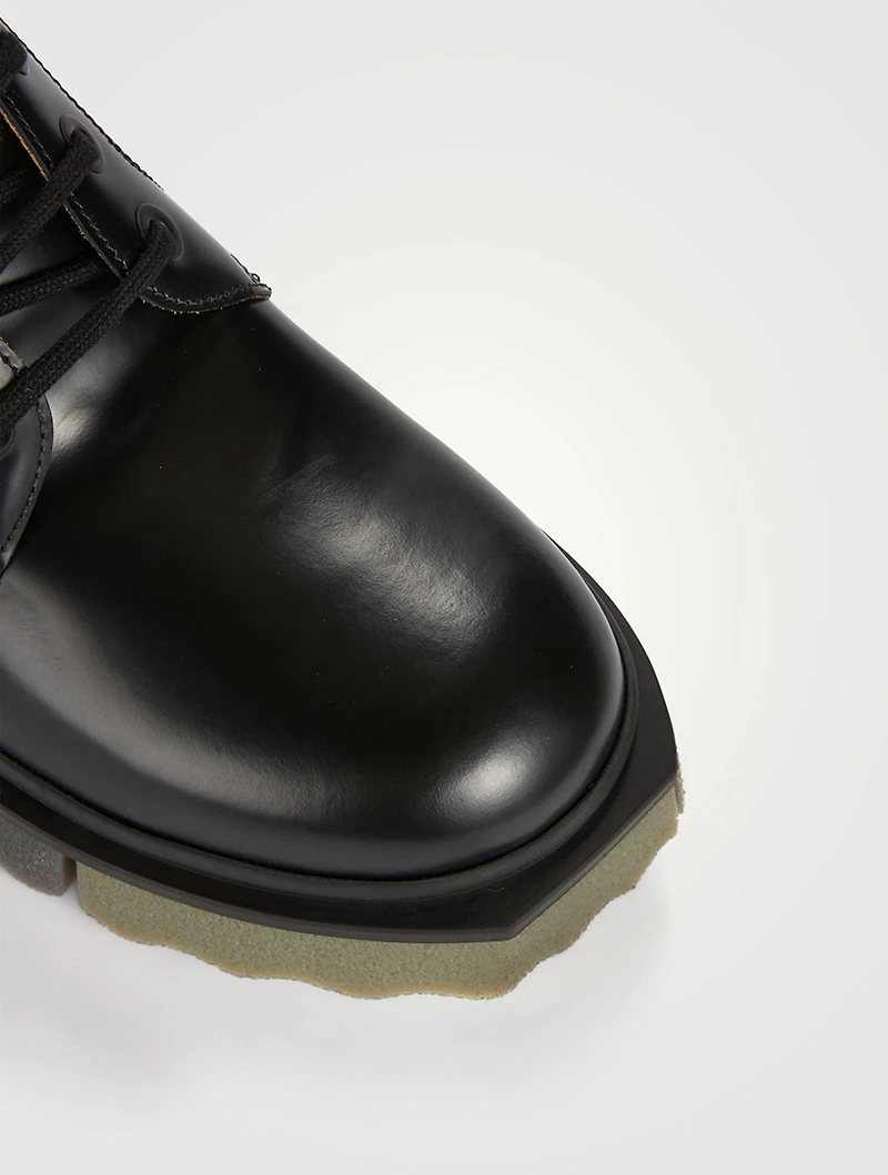 Leather Sponge Lace-Up Boots