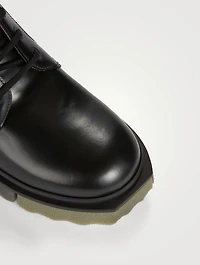 Leather Sponge Lace-Up Boots