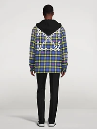 Chain Flannel Overshirt With Hood