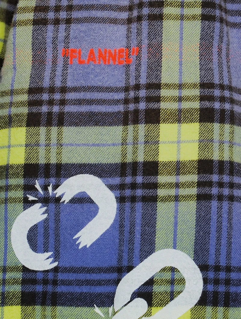 Chain Flannel Overshirt With Hood