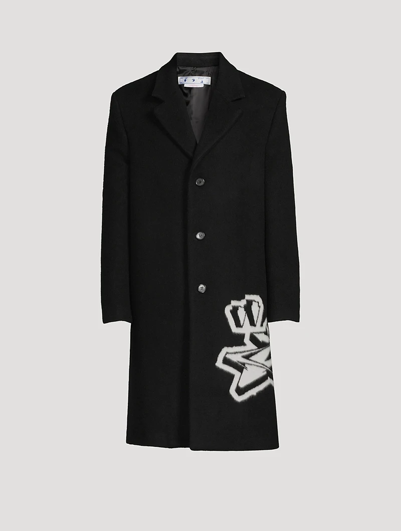 Graffiti Wool-Blend Coat