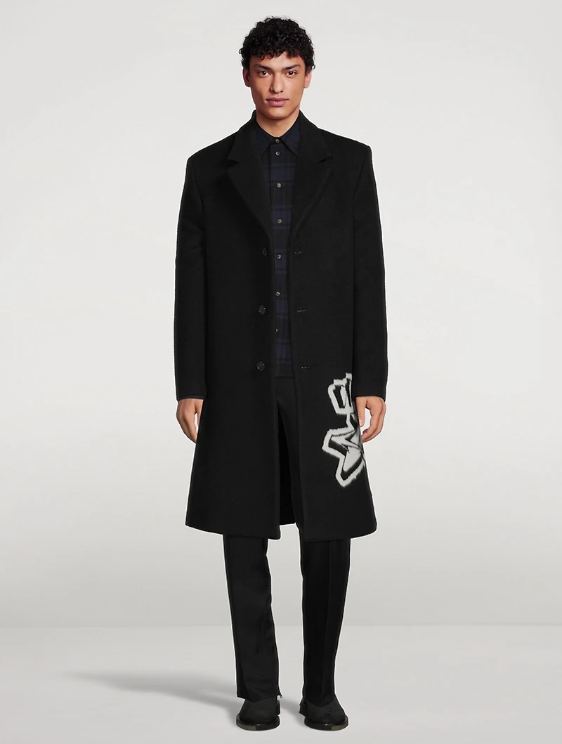 Graffiti Wool-Blend Coat