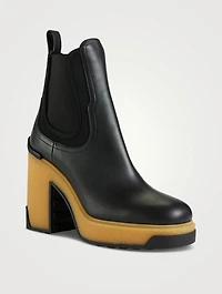 Isla Leather And Neoprene Ankle Boots