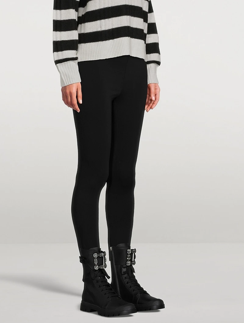 Walky Viv' Strass Buckle Leather Combat Boots