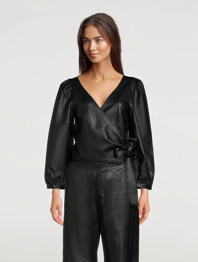 Houston Leather Wrap Top