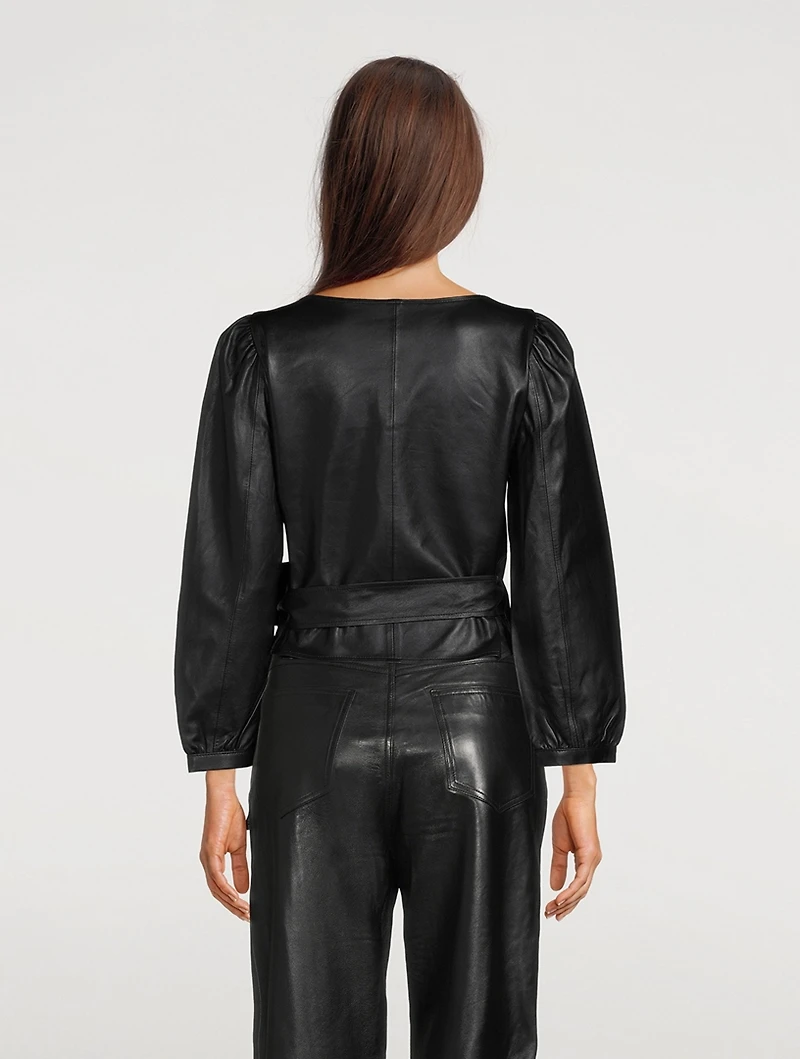 Houston Leather Wrap Top