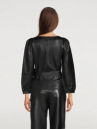 Houston Leather Wrap Top