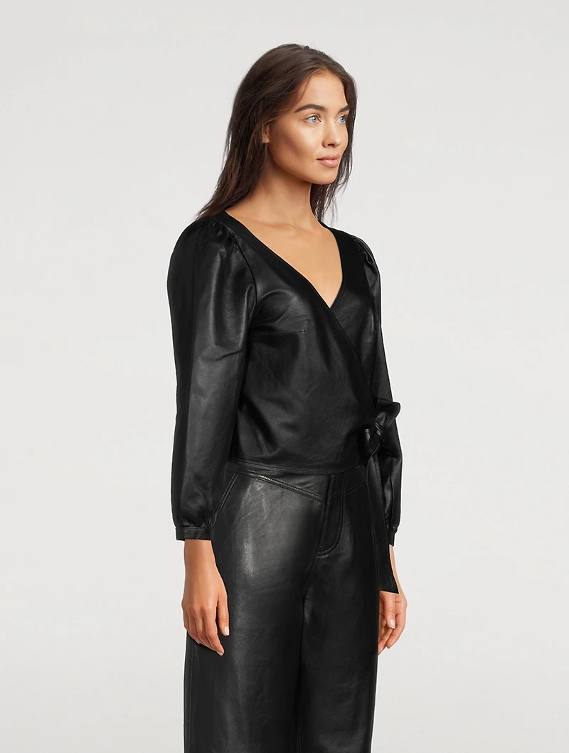 Houston Leather Wrap Top