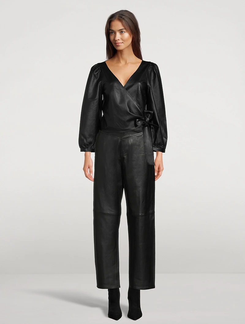 Houston Leather Wrap Top