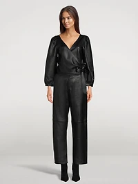 Houston Leather Wrap Top