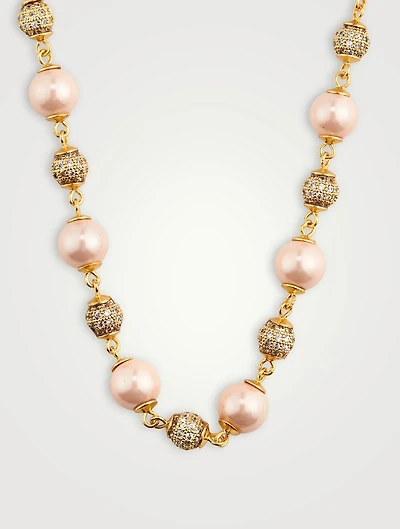 Nialaya x Holt Renfrew Pink Pearl Choker Necklace