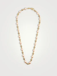 Nialaya x Holt Renfrew Pink Pearl Choker Necklace