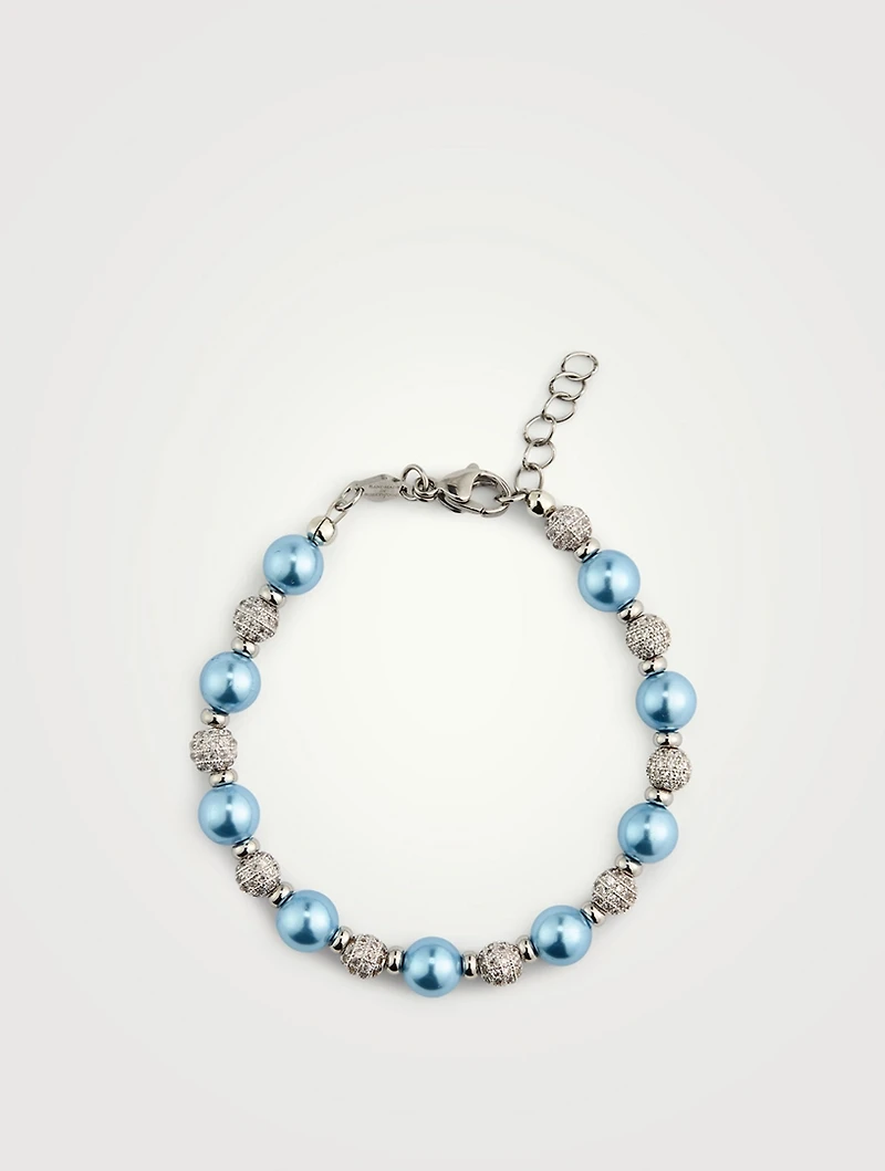 Nialaya x Holt Renfrew Blue Pearl Bracelet