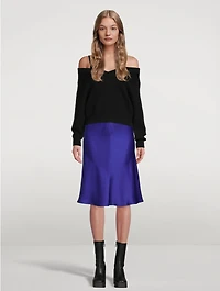 Satin Midi Slip Skirt