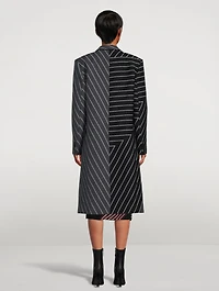 Wool-Blend Variegated Stripe Coat