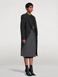 Wool-Blend Variegated Stripe Coat