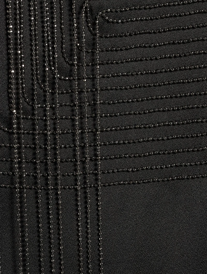 Fringed Cotton Top With Gunmetal Chain