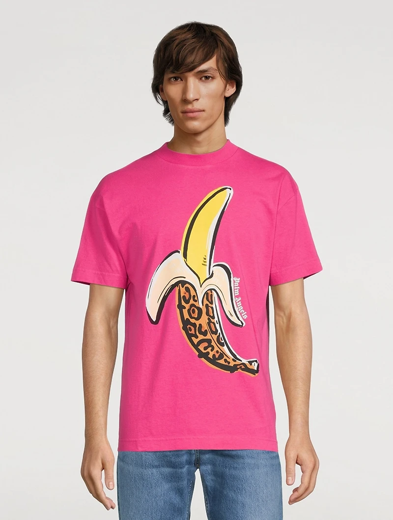 Leopard Banana Cotton T-Shirt