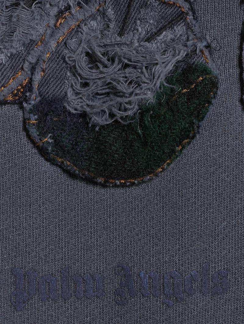 Cotton Sweatshirt With Patchwork Bear