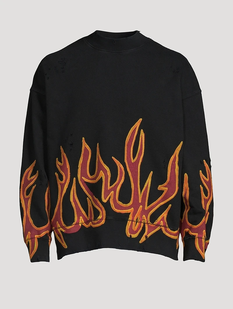 Graffiti Flames Cotton Sweatshirt