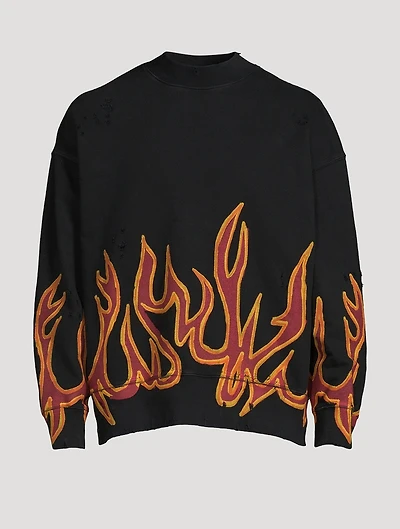 Graffiti Flames Cotton Sweatshirt