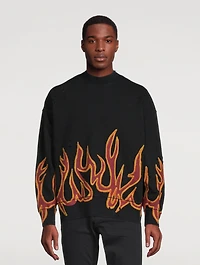 Graffiti Flames Cotton Sweatshirt