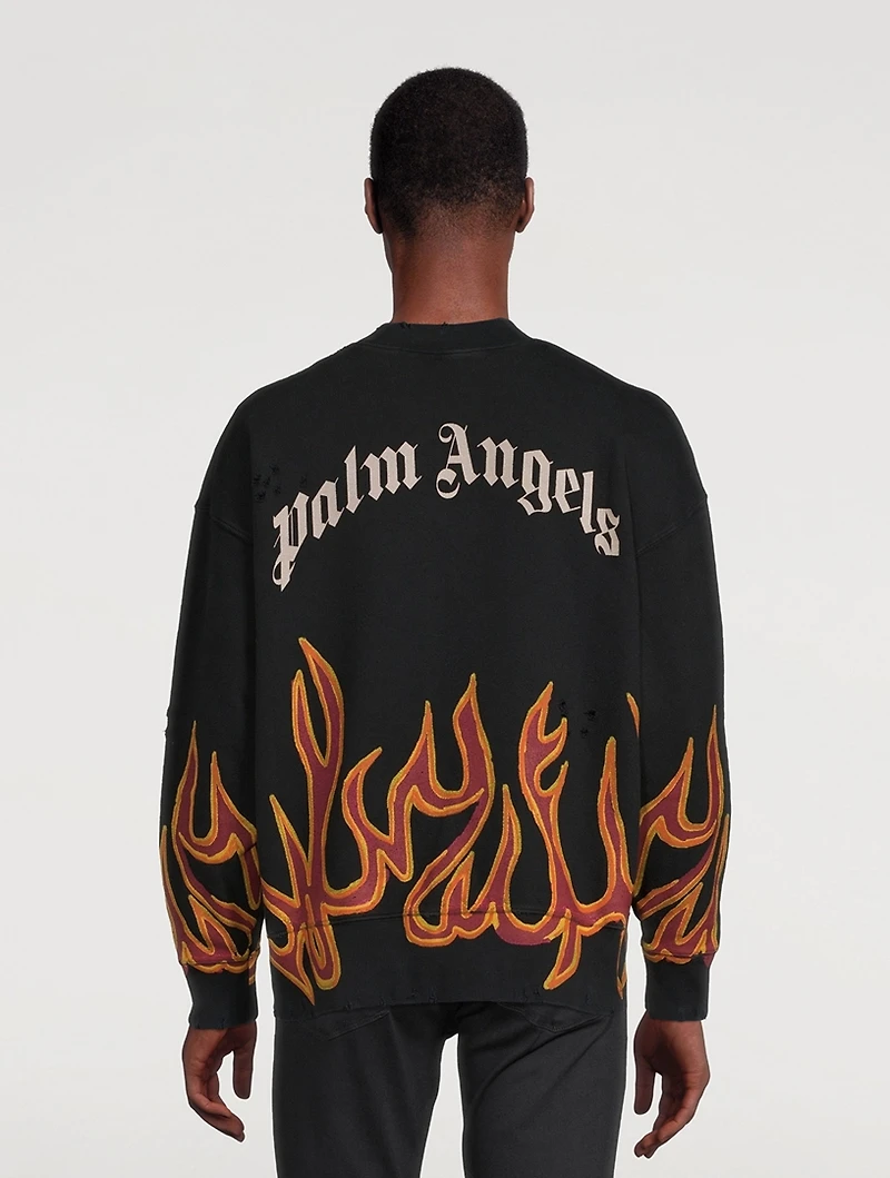 Graffiti Flames Cotton Sweatshirt