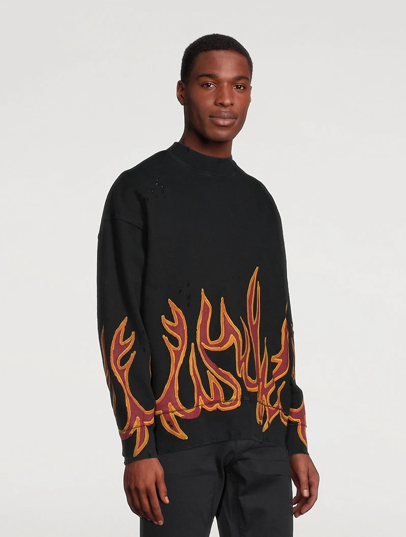 Graffiti Flames Cotton Sweatshirt