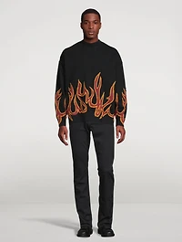 Graffiti Flames Cotton Sweatshirt