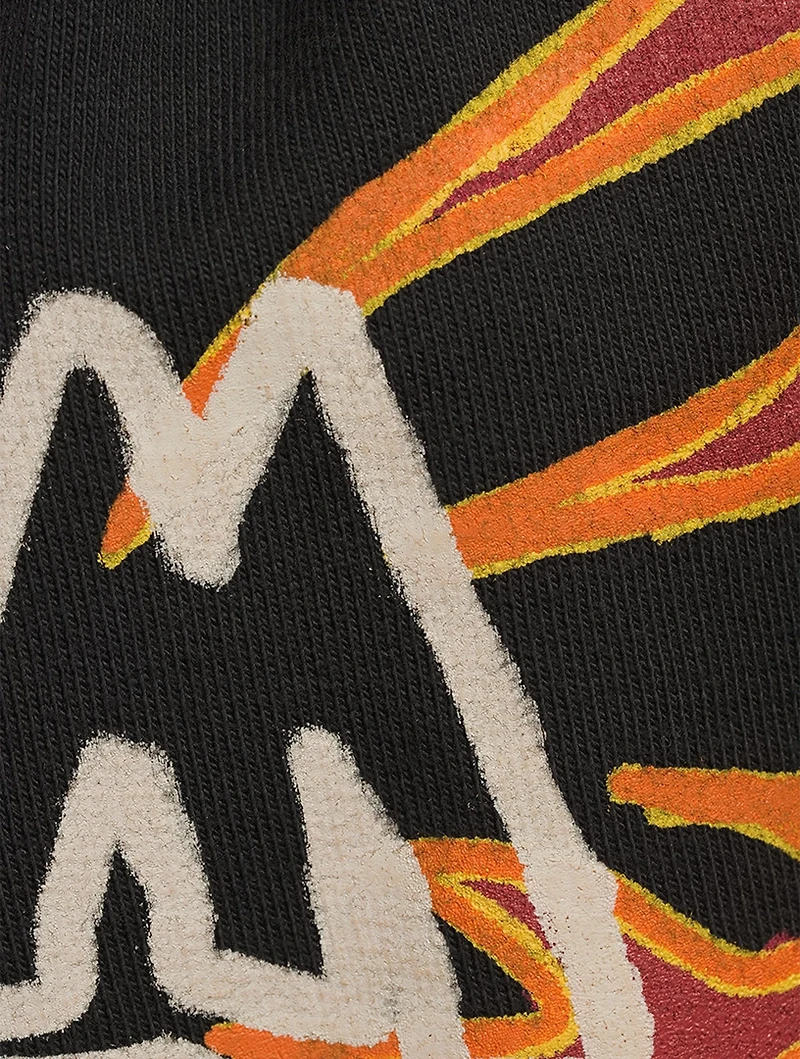 Graffiti Flames Cotton Sweat Shorts