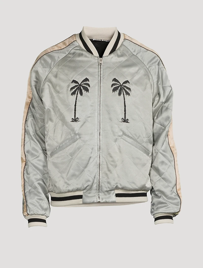Life Is Palm Quilted Bomber Jacket