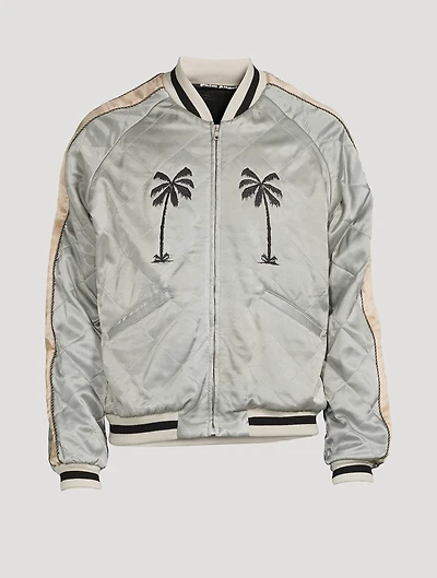Life Is Palm Quilted Bomber Jacket