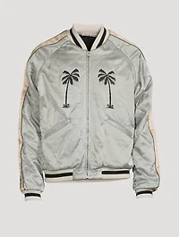 Life Is Palm Quilted Bomber Jacket