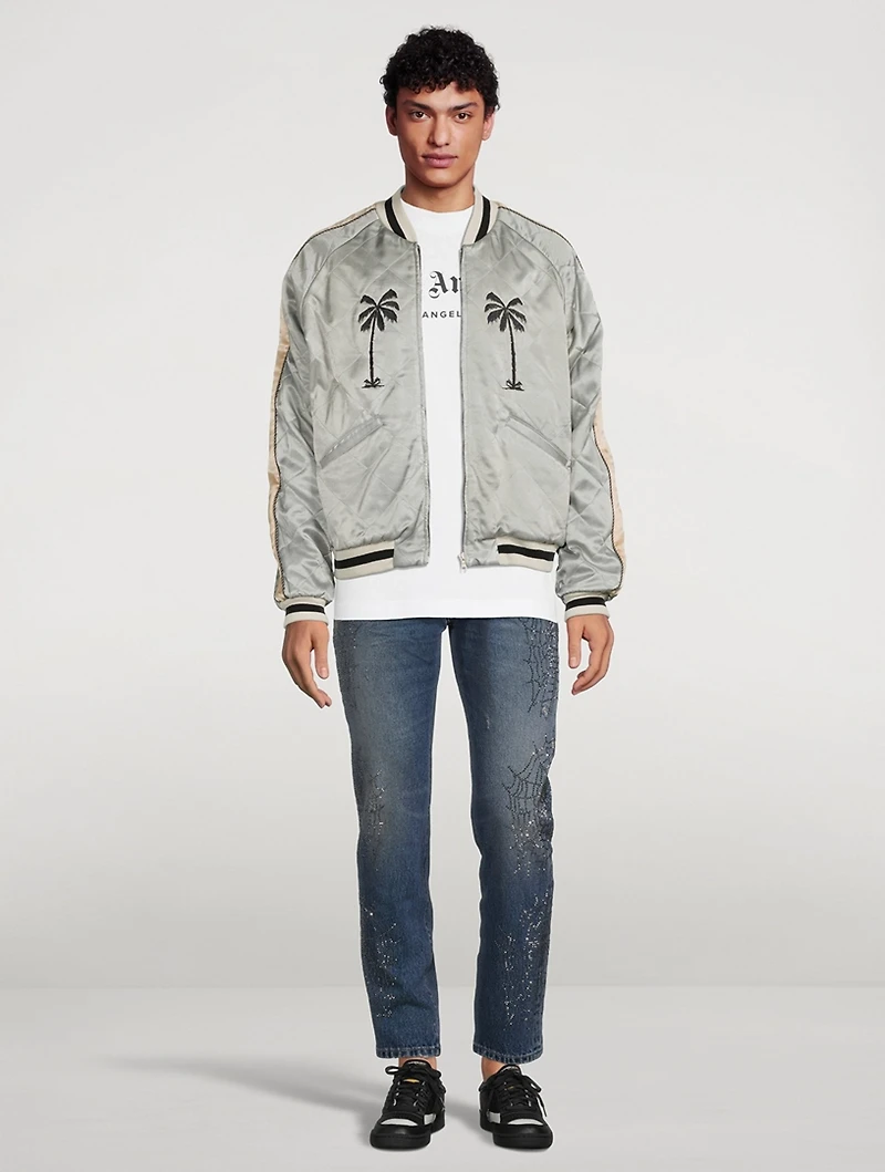 Life Is Palm Quilted Bomber Jacket