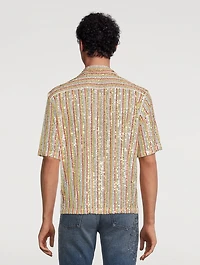 Rainbow Sequins Bowling Shirt