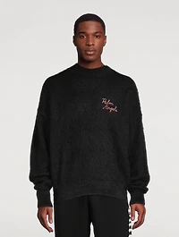 Sprayed Palm Wool-Blend Intarsia Sweater