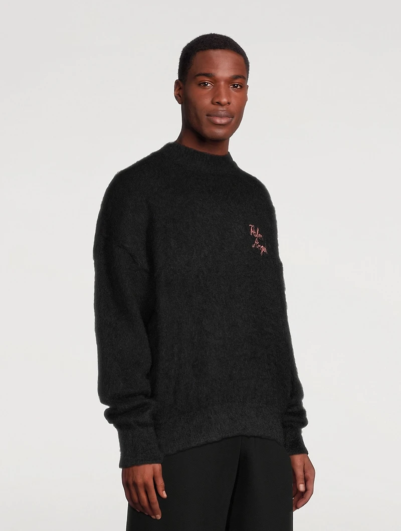 Sprayed Palm Wool-Blend Intarsia Sweater