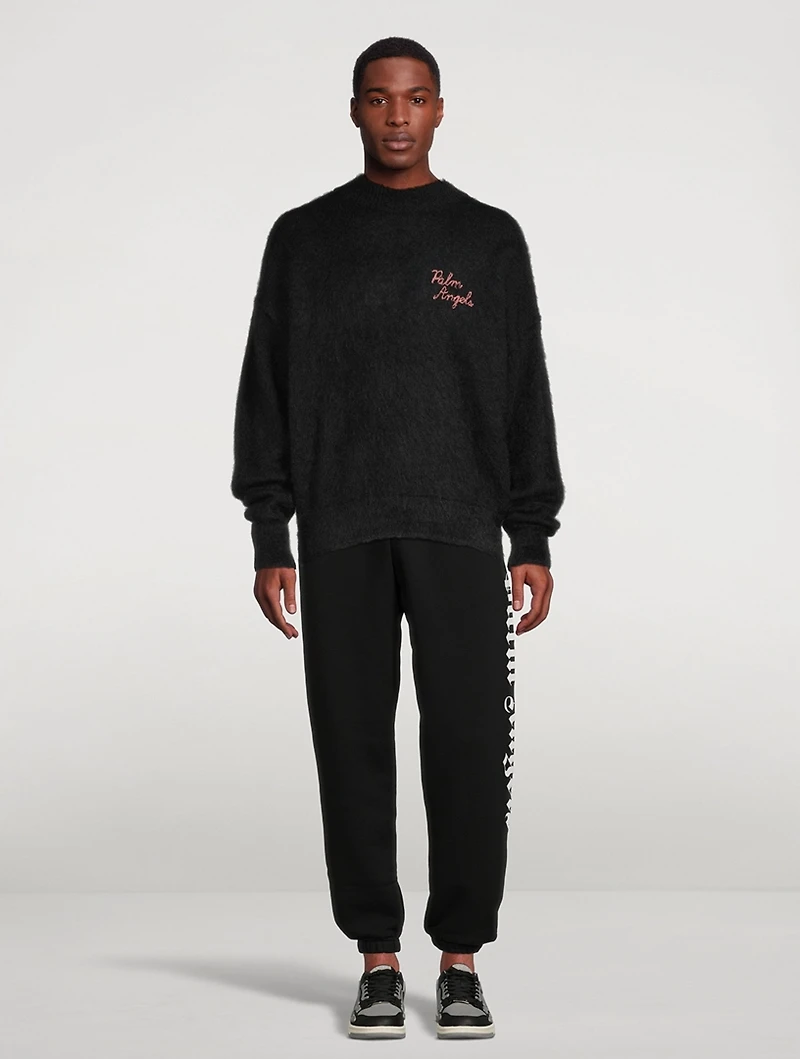 Sprayed Palm Wool-Blend Intarsia Sweater
