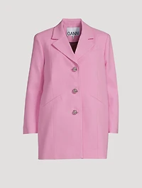 Oversized Blazer With Crystal Buttons
