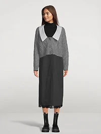 Cable-Knit Cardigan With Crystal Buttons