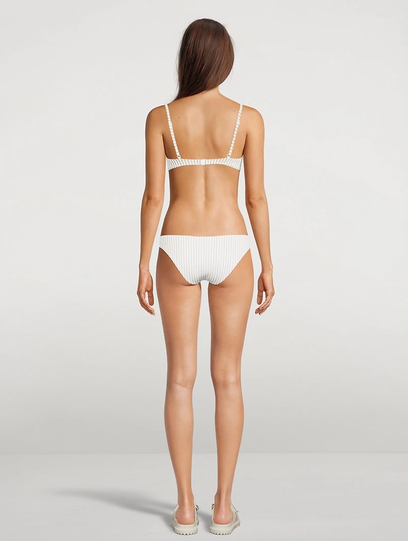 The Eva Bikini Top Metallic Stripe Print