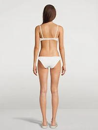 The Eva Bikini Top Metallic Stripe Print
