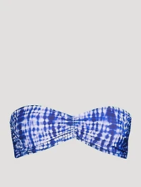 The Tati Bandeau Bikini Top Shibori Print
