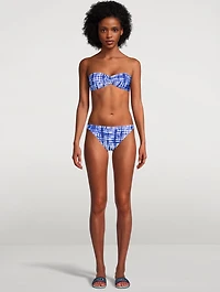 The Tati Bandeau Bikini Top Shibori Print