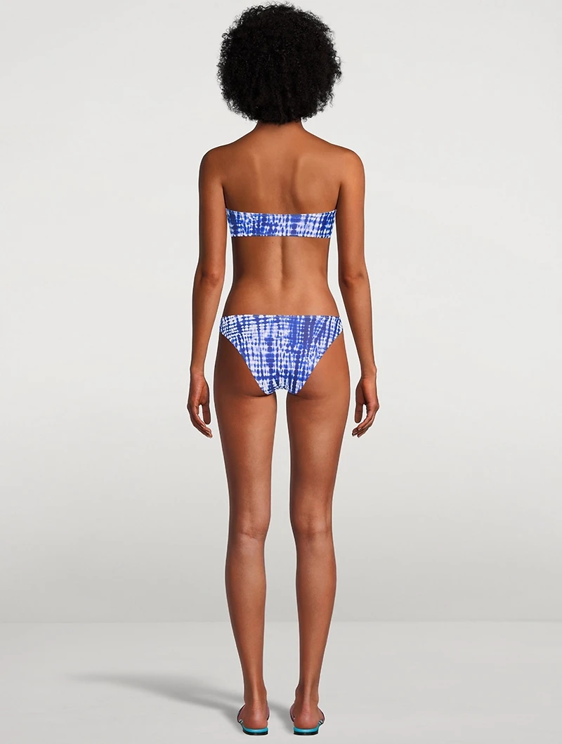 The Tati Bandeau Bikini Top Shibori Print