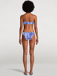 The Tati Bandeau Bikini Top Shibori Print