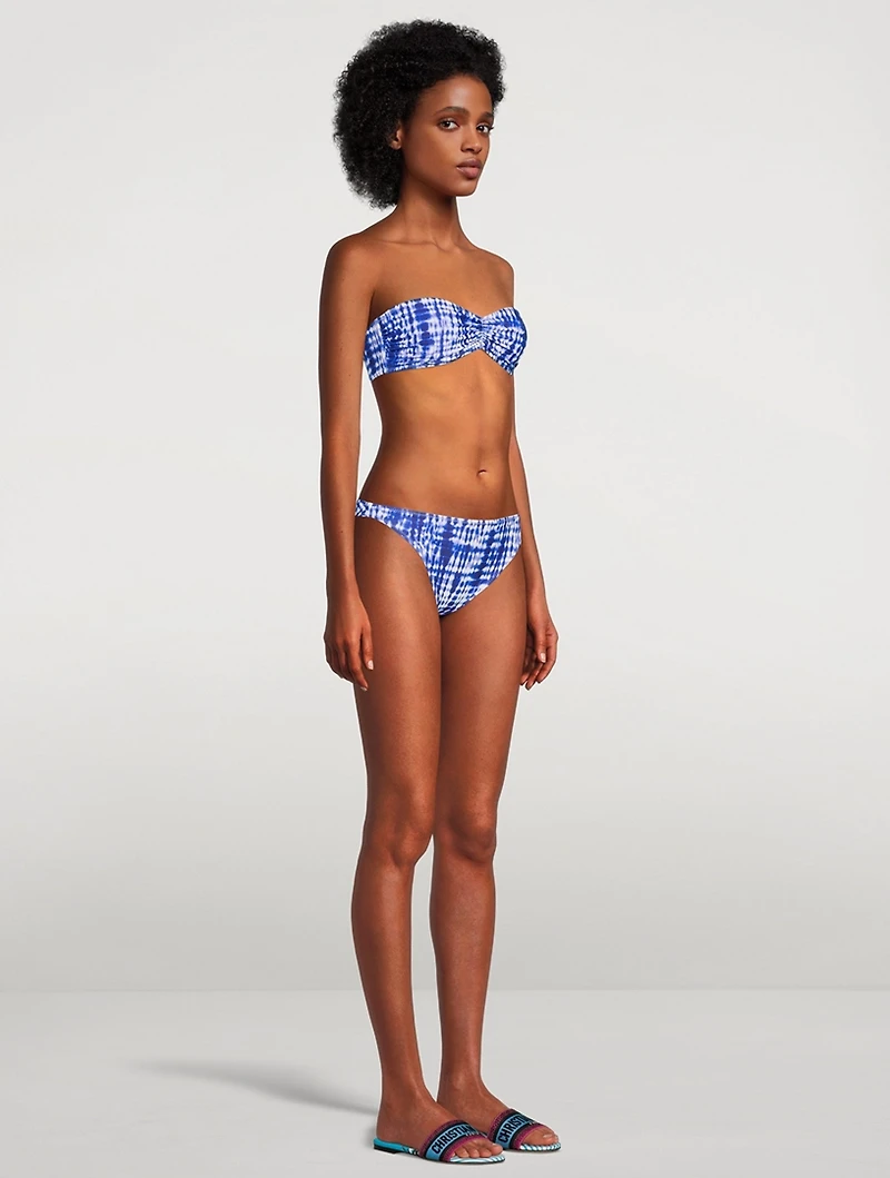 The Tati Bandeau Bikini Top Shibori Print